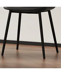 Streamdale Modern Minimalist Black Dining Chair Set - 6 Chairs, Mid-Century Style Upholstered Side Chairs.