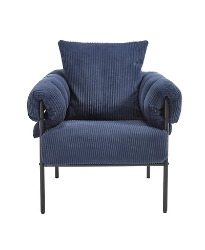 Streamdale Furniture Streamdale Modern Teddy Fleece Upholstered Chair with Gold Metal Legs