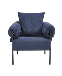 Streamdale Furniture Streamdale Modern Teddy Fleece Upholstered Chair with Gold Metal Legs