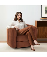 Streamdale Swivel Accent Barrel Chair, Modern Upholstered Round Armchair for Living Room