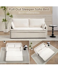 Streamdale Furniture Streamdale Ergonomic Sofa Bed with Storage & Charging - Corduroy Convertible Sleeper