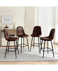 Streamdale Furniture Streamdale Modern Swivel Bar Stools with Back Support, Dark Brown (Set of 2