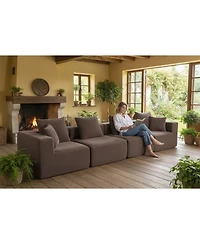 Streamdale Furniture Modular Sectional Sofa, Full-Foam, Textured Brown Upholstery,