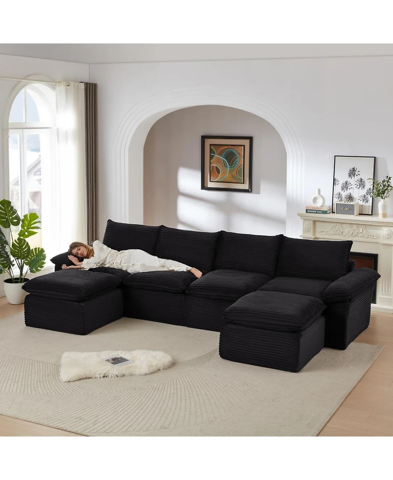 Streamdale Furniture Streamdale Modern corduroy cloud sofa