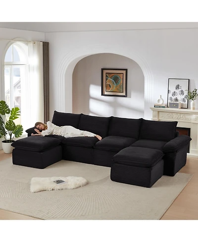 Streamdale Furniture Streamdale Modern corduroy cloud sofa
