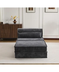 Streamdale Furniture Compression Sofa, Convertible Floor Sofa Bed, Modular Sectional, Dark Grey