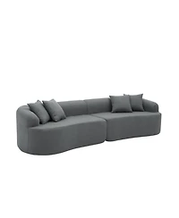 Streamdale Furniture Streamdale Curved Lamb's Wool Modular Sectional Sofa - Gray