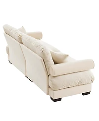 Streamdale Furniture Modern Two-Seater Velvet Sofa with Pillows, Cream