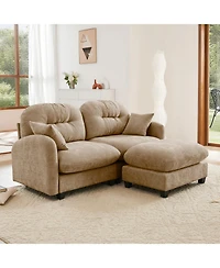 Streamdale Furniture Streamdale Cloud Sectional L-Shaped Couch w/ Ottoman, Soft Chenille, Tufted