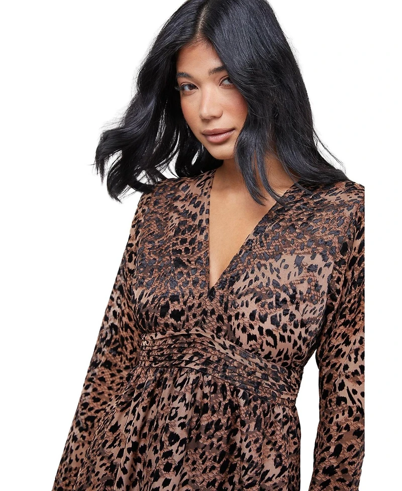 Warehouse Women's Plunge Neck Waisted Midi Dress