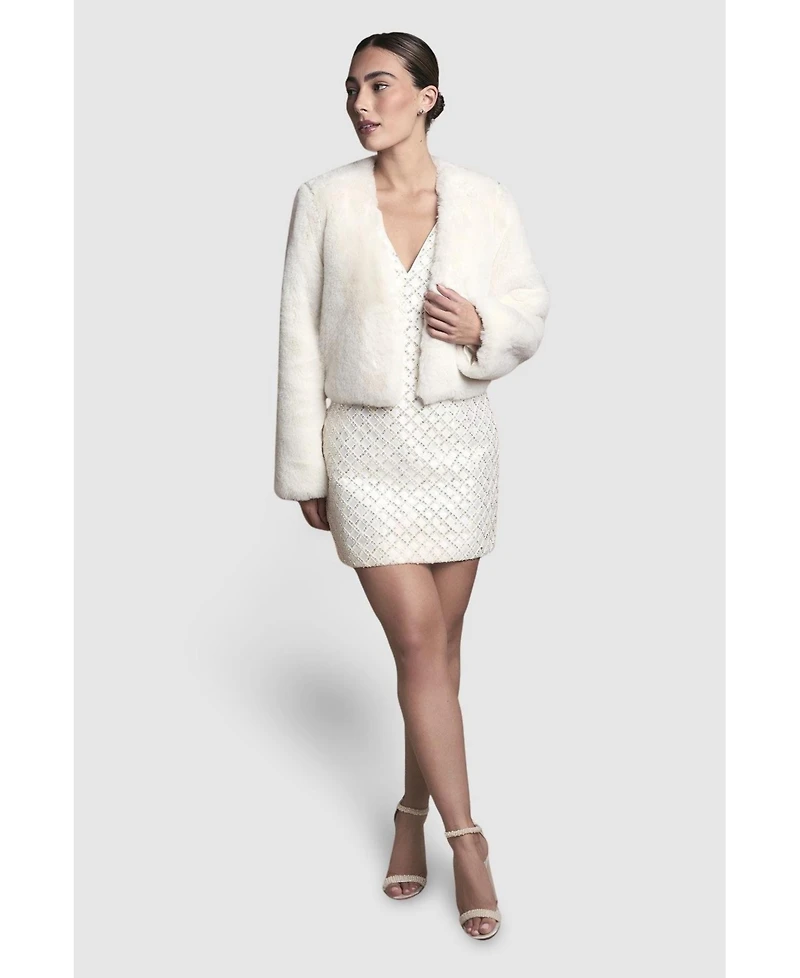 Coast Women's Edge To Edge Faux Fur Coat