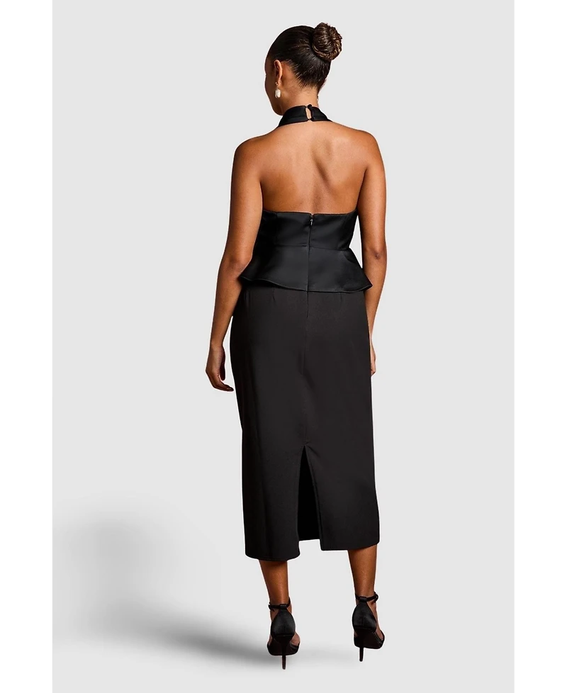 Coast Women's Halter Satin Column Midi Dress