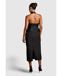 Coast Women's Halter Satin Column Midi Dress