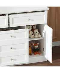 Homsee Changing Table, Chest of Drawers, Dresser with 3 Drawers, 4 Shelves and 2 Doors.