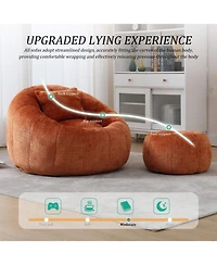 Streamdale Furniture Streamdale Modern Bean Bag Chair with Ottoman for Adults