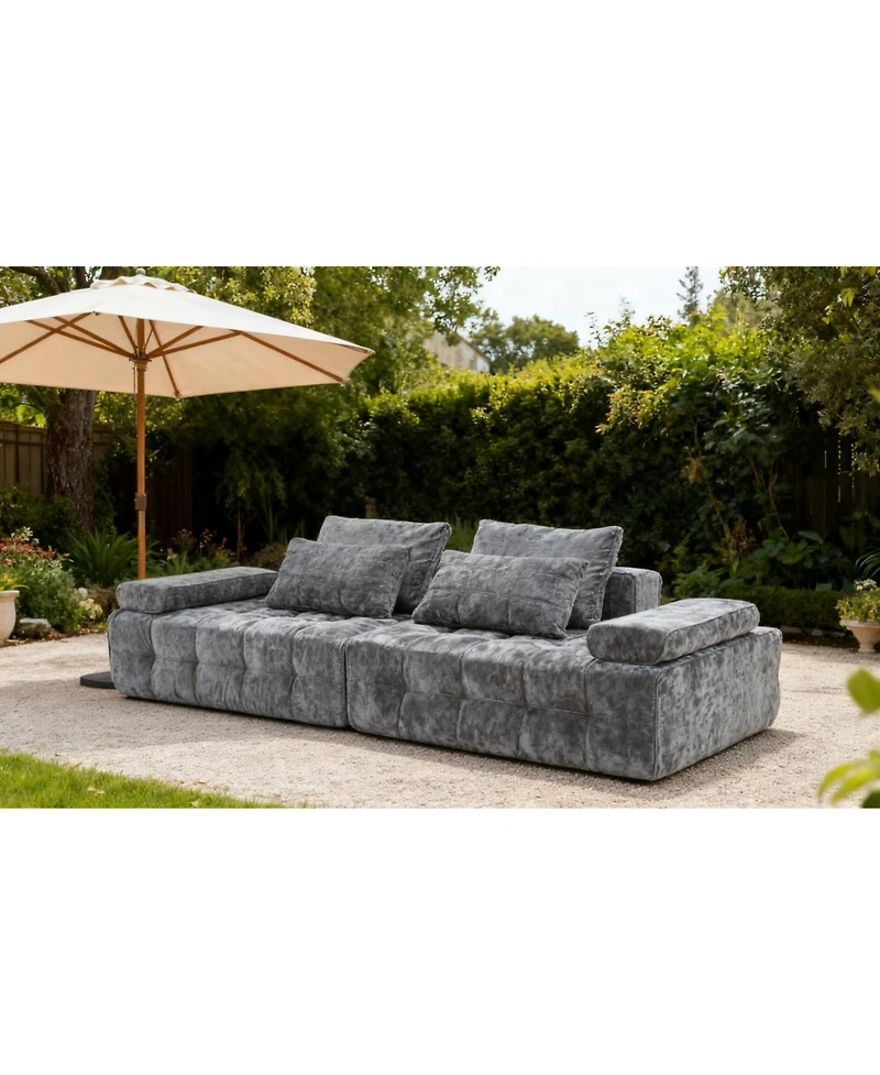 Streamdale Furniture Sofa Couch for Living Room, Modern Loveseat with Extra Deep Seats, Grey