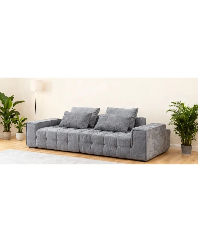 Streamdale Furniture Sofa Couch for Living Room, Modern Loveseat with Extra Deep Seats, Grey