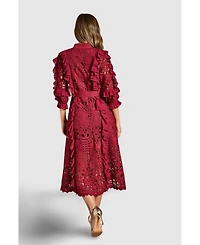 Coast Women's Lace Ruffle Shirt Dress