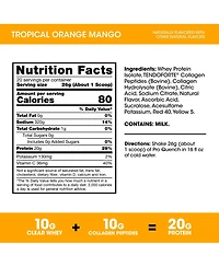 Optimum Nutrition Pro Quench Whey + Collagen Protein Powder, Tropical Orange Mango, 20 Serve