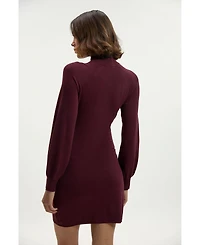 Karen Millen Women's Viscose Blend Popper Knit Mini Dress