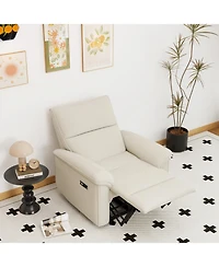 Streamdale Furniture Streamdale Wall Hugger Zero Wall Power Recliner Chair with Usb (Beige-gray