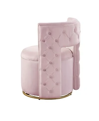 Streamdale 360 Swivel Velvet Chair w/ Storage & Gold Base