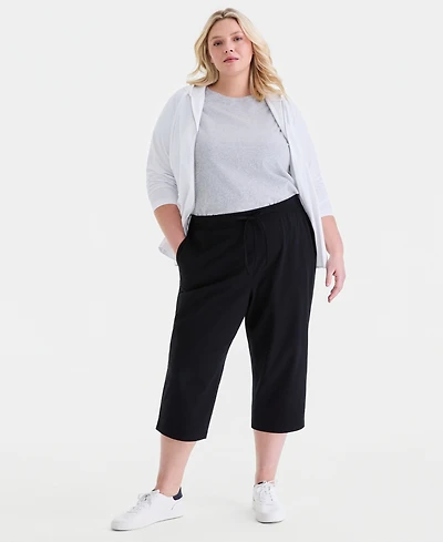 Style & Co Plus Knit Pull-On Capri Pants, Exclusively at Macy's