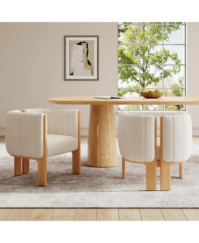 Streamdale Dining Chairs Set of 2, Modern Seating with Rubber Wood Frame