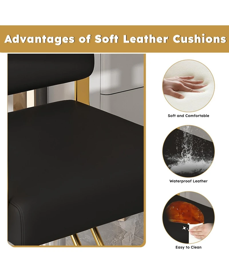 Streamdale Furniture Hydraulic Salon Chair - 360 Swivel Barber Stylist Chair (Black+Gold)