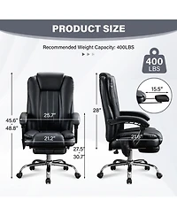 Streamdale Furniture Streamdale Massage Office Chair with Heat, Vibration, Foot Rest & Reclining Backrest