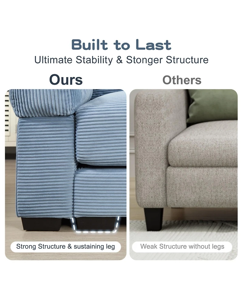 Streamdale Furniture Oversized Cloud Modular Sectional Couch with Ottoman