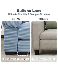 Streamdale Furniture Oversized Cloud Modular Sectional Couch with Ottoman