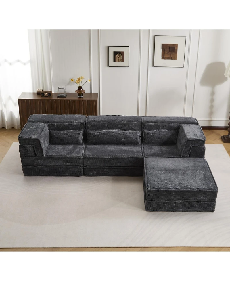 Streamdale Furniture Streamdale Compression Sofa, Convertible Floor Sofa