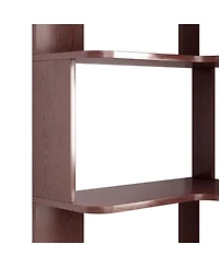 Streamdale Furniture 6 Tier L-Shaped Corner Bookshelf - Wooden Bookcase with Anti-Tip Device