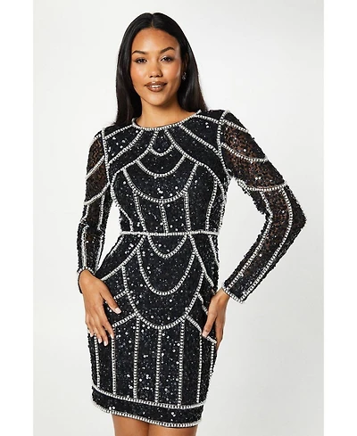 Coast Women's Long Sleeve Sequin Mini Dress