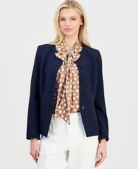 Tahari Asl Petite Collarless Blazer