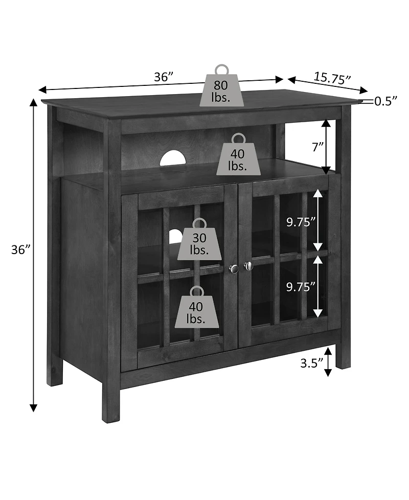 Convenience Concepts 36" Rubberwood Storage Tv Stand