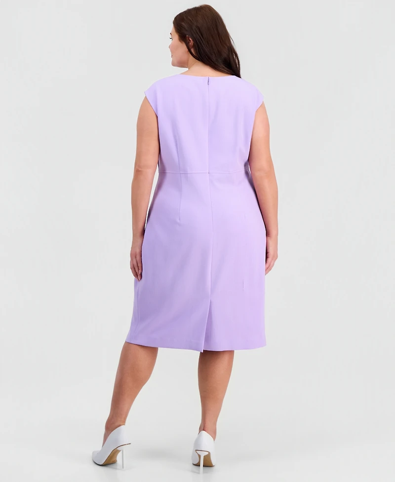Kasper Plus Sleeveless Crepe Sheath Dress
