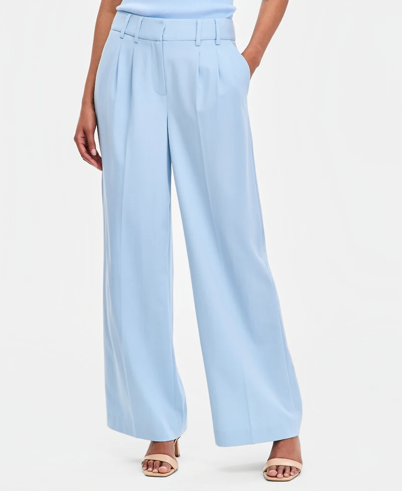 Tahari Asl Women's Pleat-Front Wide-Leg Pants