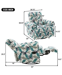 Streamdale Furniture Manual Recliner Sofa Swivel Rocker Chair with Adjustable Backrest