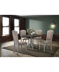 Streamdale Furniture Iris Weathered White Wood 5-Piece Dining Set