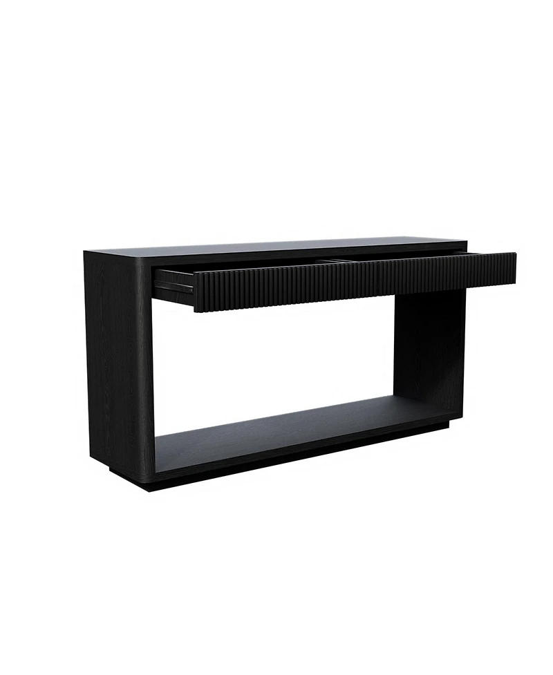 Streamdale Furniture 60" Modern 2-Drawer Fluted Console Table - Wood Veneer Sofa Table