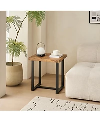 Streamdale Furniture Walnut Night Stand, Mdf SideTable, Small Tea Table, Sofa Table with Metal Leg