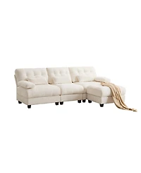 Streamdale Furniture 93" 3+1 Seater Sofa w/ Ottoman, Adjustable Backrest