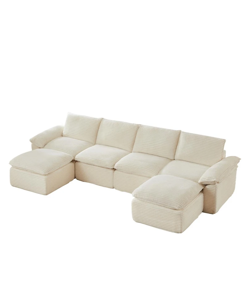 Streamdale Furniture Modern Corduroy Cloud Sofa, Freely Combined, Comfortable Sitting Experience