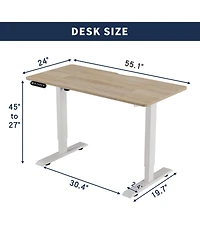 Streamdale Furniture Electric Standing Desk 55" Height Adjustable Computer Table