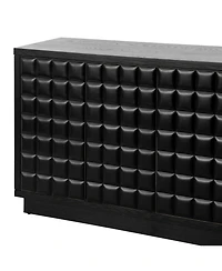 Streamdale Furniture Modern 4-Door Storage Cabinet with Geometric Doors & Metal Trim