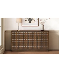 Streamdale Furniture Modern 4-Door Storage Cabinet with Geometric Doors & Metal Trim