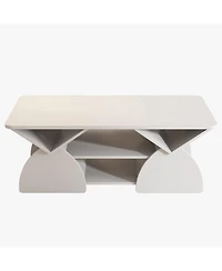 Streamdale Furniture Engineered Wood Rounded Corner Rectangular Coffee Table with Storage