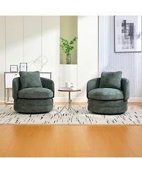 Streamdale Furniture 30"W Modern Round Swivel Barrel with Pillow